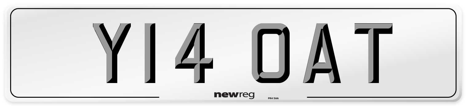 Y14 OAT Number Plate from New Reg